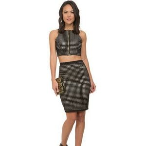 Whitney Eve Black cutout zipup crop top